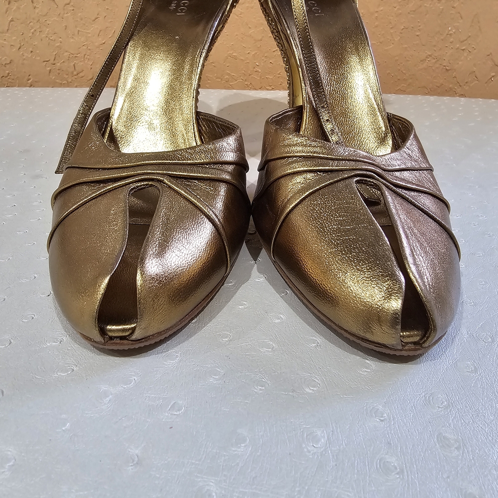 Vintage Gucci Gold Women's Heels - Picture 8 of 8